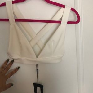 White bralette cross back